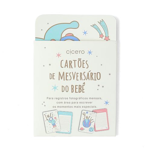 Cartões de Mesversário do Bebê 10x15 Off White