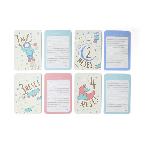 Cartões de Mesversário do Bebê 10x15 Off White