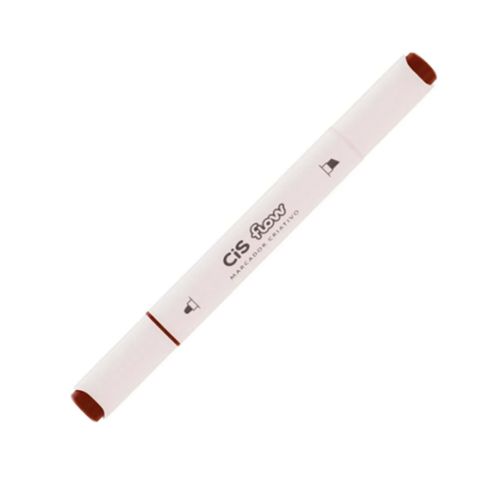 Marcador Permanente Criativo Ponta Dupla Cis Flow Marrom 38