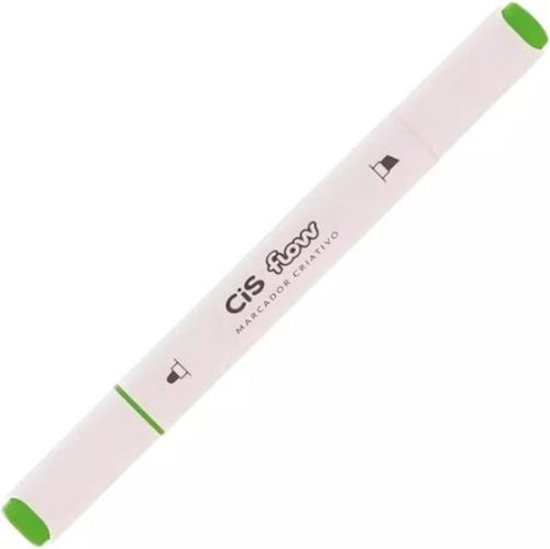 Marcador Permanente Criativo Ponta Dupla Cis Flow Verde Maçã 47