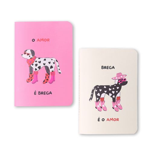 Kit 2 Unidades Caderneta Revista Sem Pauta 9x13 - O Amor É Brega