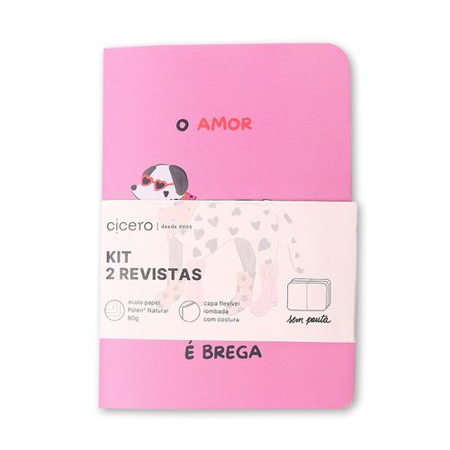 Kit 2 Unidades Caderneta Revista Sem Pauta 9x13 - O Amor É Brega