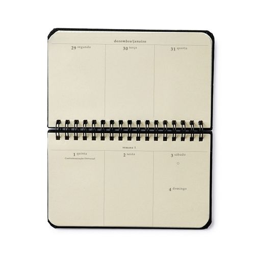 Agenda Planner Wire-o 2026 Bossa Nova Semanal Office 15,5x9 Boemia Caramelo
