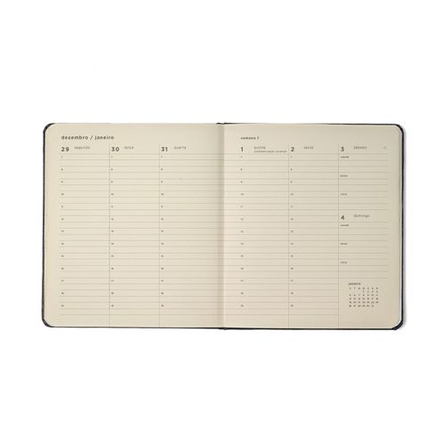 Agenda Planner 2026 Clássica Semanal Planejamento 17x19,5 Preta