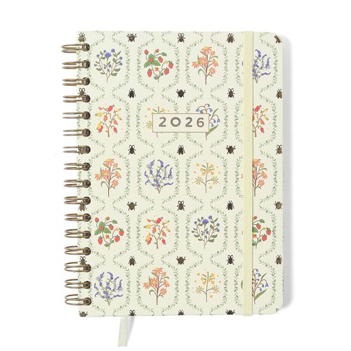 Agenda Planner Wire-o 2026 Jardim Semanal Anotações A5 Off White