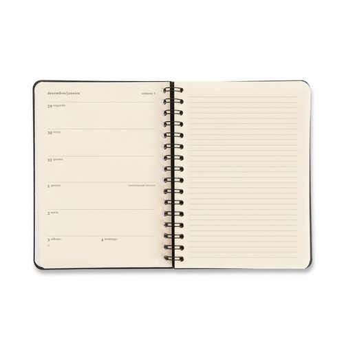 Agenda Planner Wire-o 2026 Jardim Semanal Anotações A5 Off White