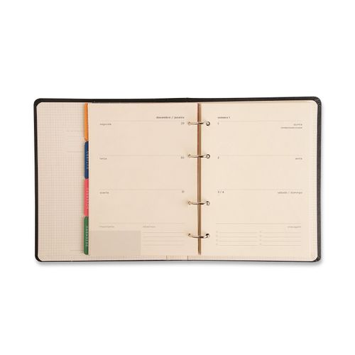Agenda Planner Argolado 2026 Origens Semanal Notas A5 Áqua Traço