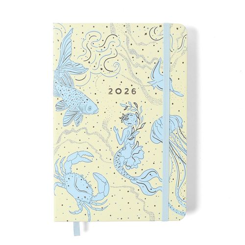 Agenda Planner 2026 Origens Diária 14x21 Áqua Off White