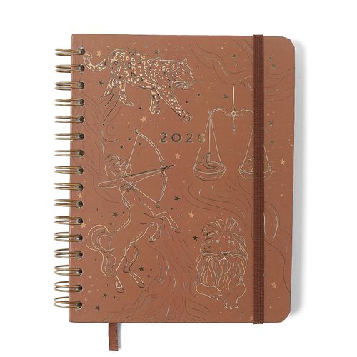 Agenda Planner Wire-o 2026 Origens Semanal Notas c/ Divisórias A5 Terra