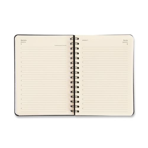 Agenda Planner Wire-o 2026 Origens Diária A5 Áqua Azul