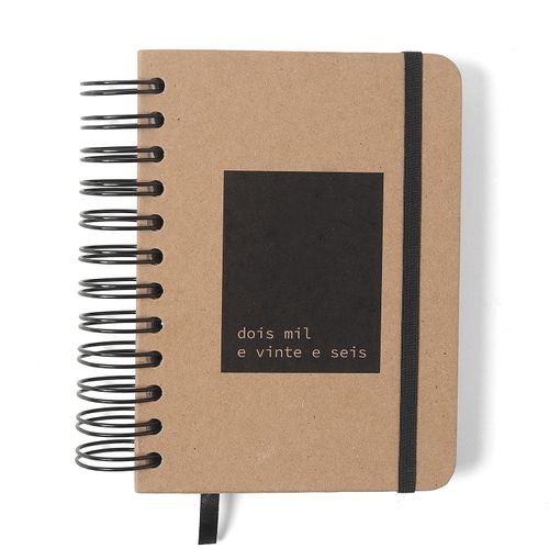 Agenda Planner Wire-o 2026 Kraft Diária 11,5x16 2026