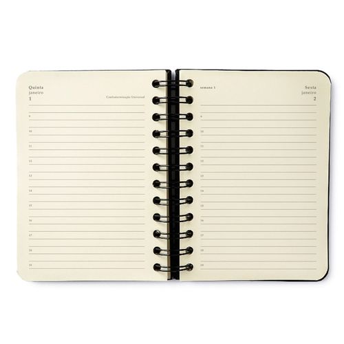 Agenda Planner Wire-o 2026 Jardim Diária 11,5x16 Off White