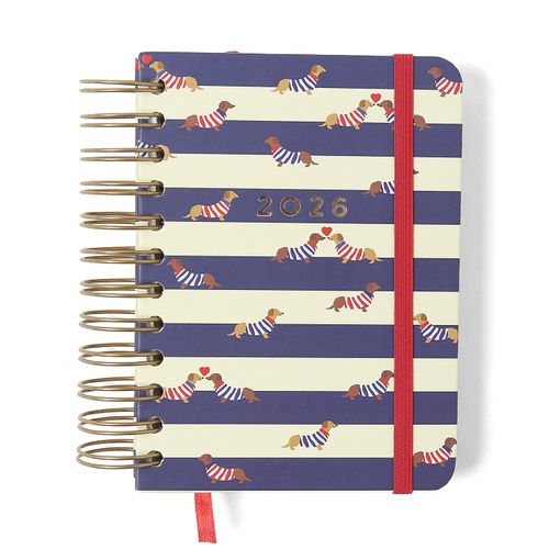 Agenda Planner Wire-o 2026 Praia Diária 11,5x16 Cachorros