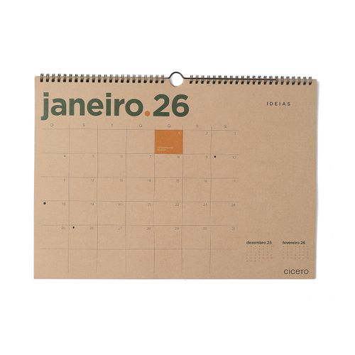 Calendario de Parede A3 2026 Kraft