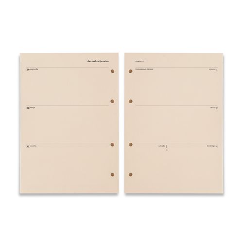 Refil Caderno Criativo Argolado 88 Fls Pólen 80G Agenda Planner 2026 Semanal 17X24